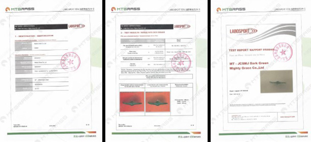 تقرير اختبار العشب الصناعي 40 مم